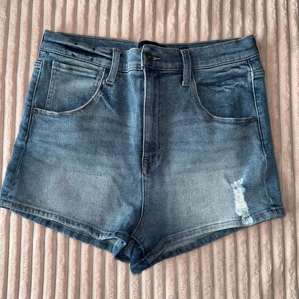 Kendall & Kylie Blue Jean Shorts High-Waisted Distressed